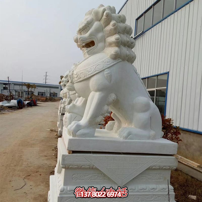 高品質(zhì)石雕麒麟雕塑，點(diǎn)綴企業(yè)公司大門口，增添鎮(zhèn)宅財運(yùn)