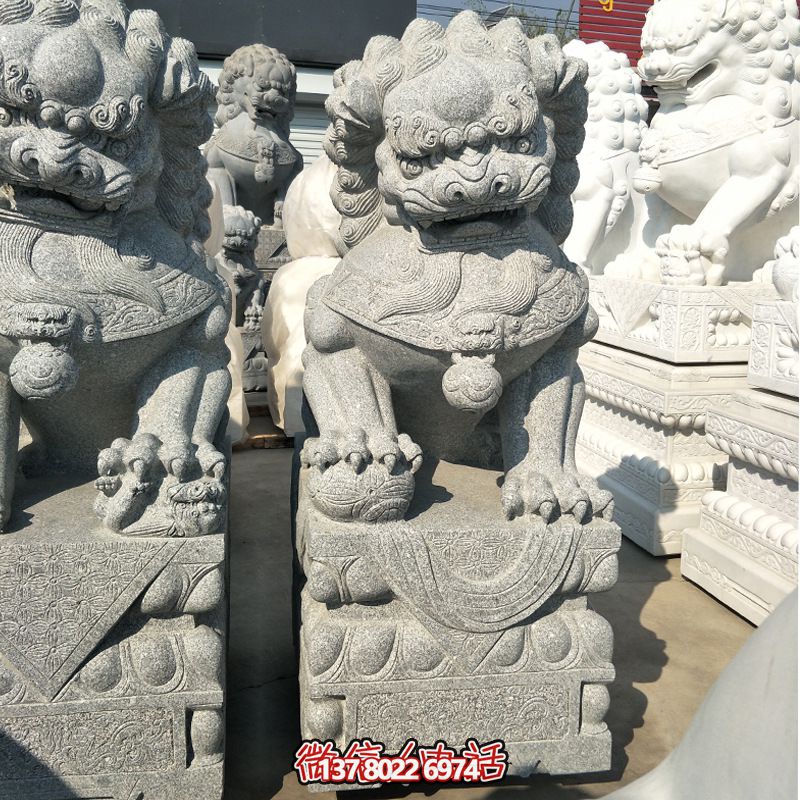 精美大理石獅子雕塑，裝點你的戶外庭院
