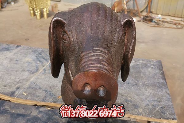 室外豬頭石雕雕塑，添加歡樂(lè)氣氛