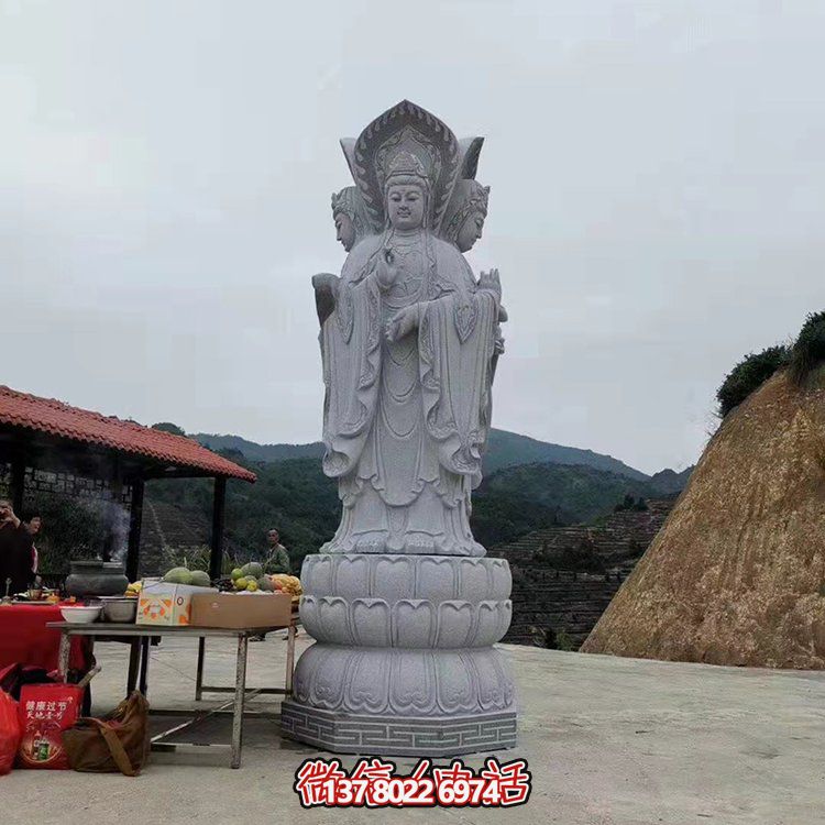 現(xiàn)代藝術(shù)石雕觀音雕塑，融入園林景觀的瑰麗大理石家園