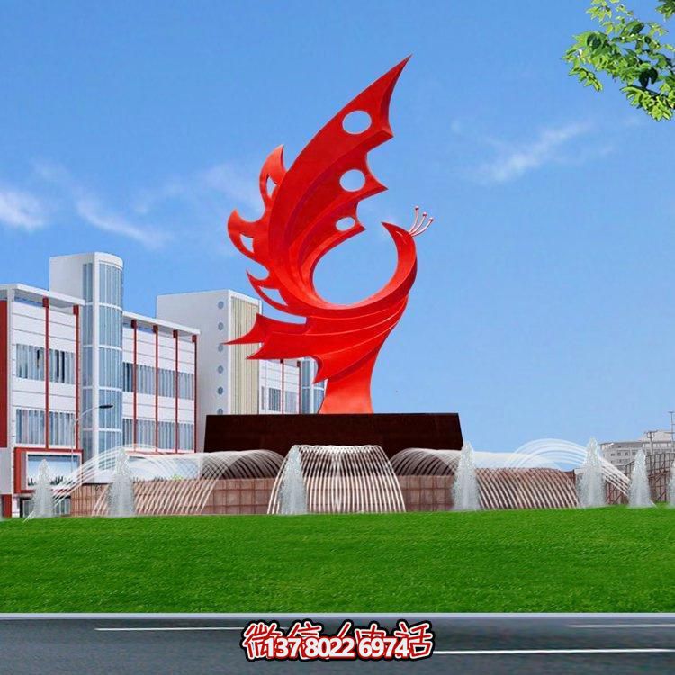 不銹鋼鳳凰標(biāo)志擺件，凸顯企業(yè)形象