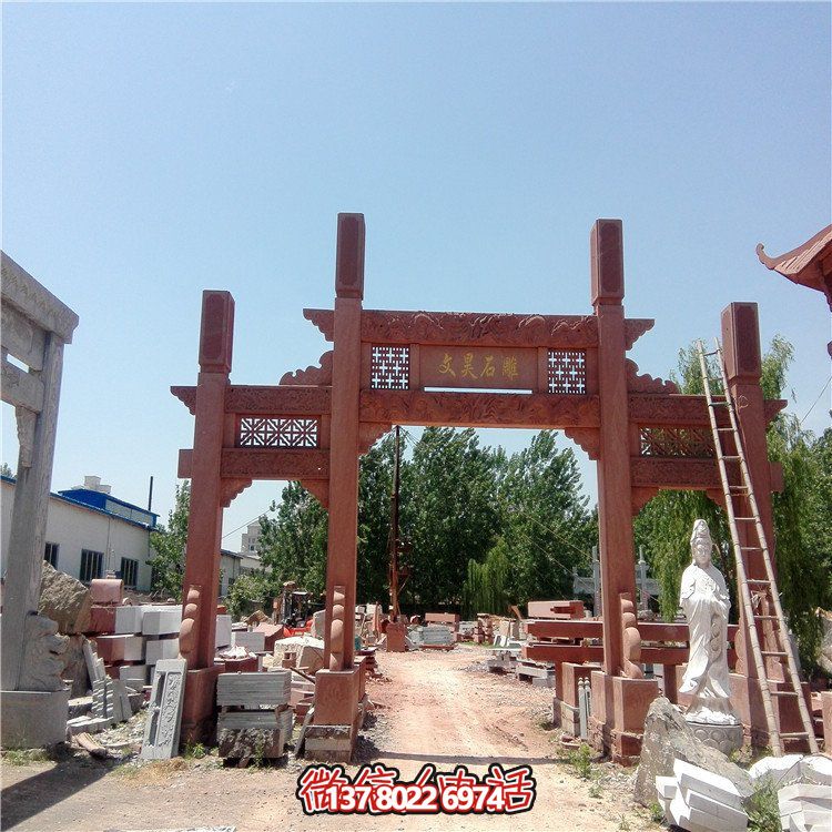 仿古雕塑擺件，青石大理石裝飾門樓牌樓牌坊村口