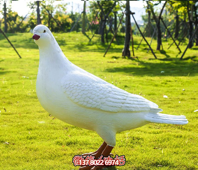草坪公園仿真動(dòng)物玻璃鋼鴿子雕塑 草坪公園仿真動(dòng)物玻璃鋼鴿子雕塑