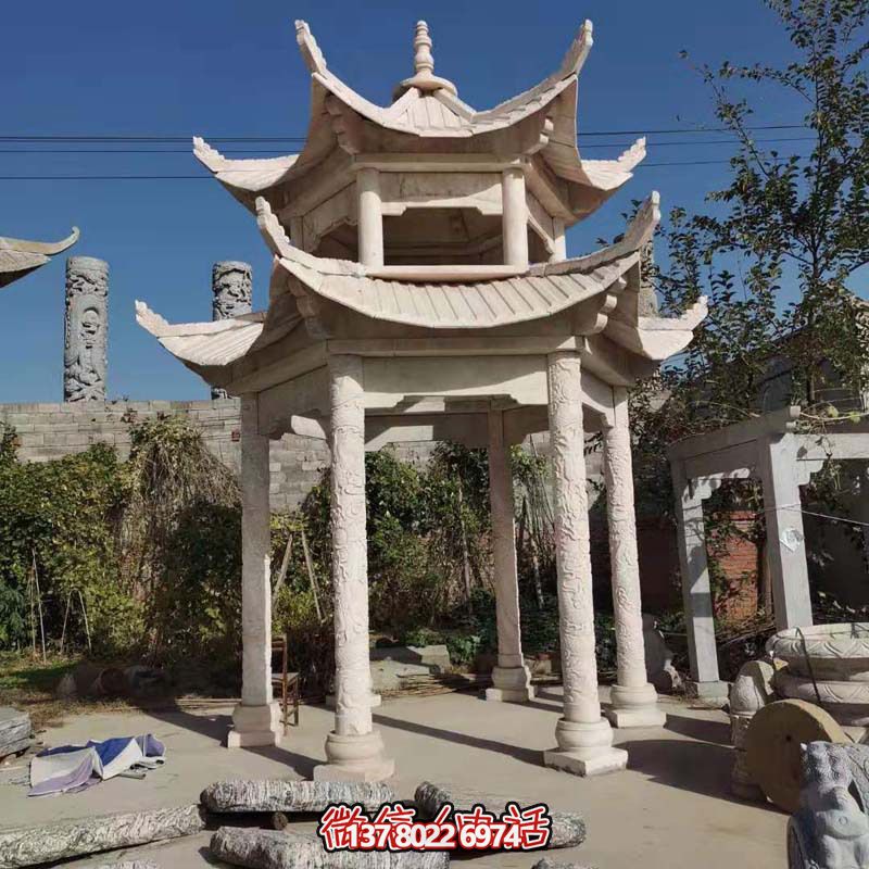 酒店園林景觀(guān)戶(hù)外擺放大理石休閑涼亭 酒店園林景觀(guān)戶(hù)外擺放大理石休閑涼亭