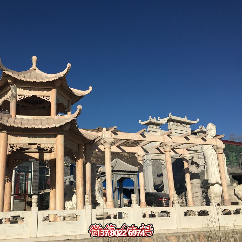 晚霞紅長廊涼亭二層頂蓋花園廣場(chǎng)擺放雕塑 晚霞紅長廊涼亭二層頂蓋花園廣場(chǎng)擺放雕塑