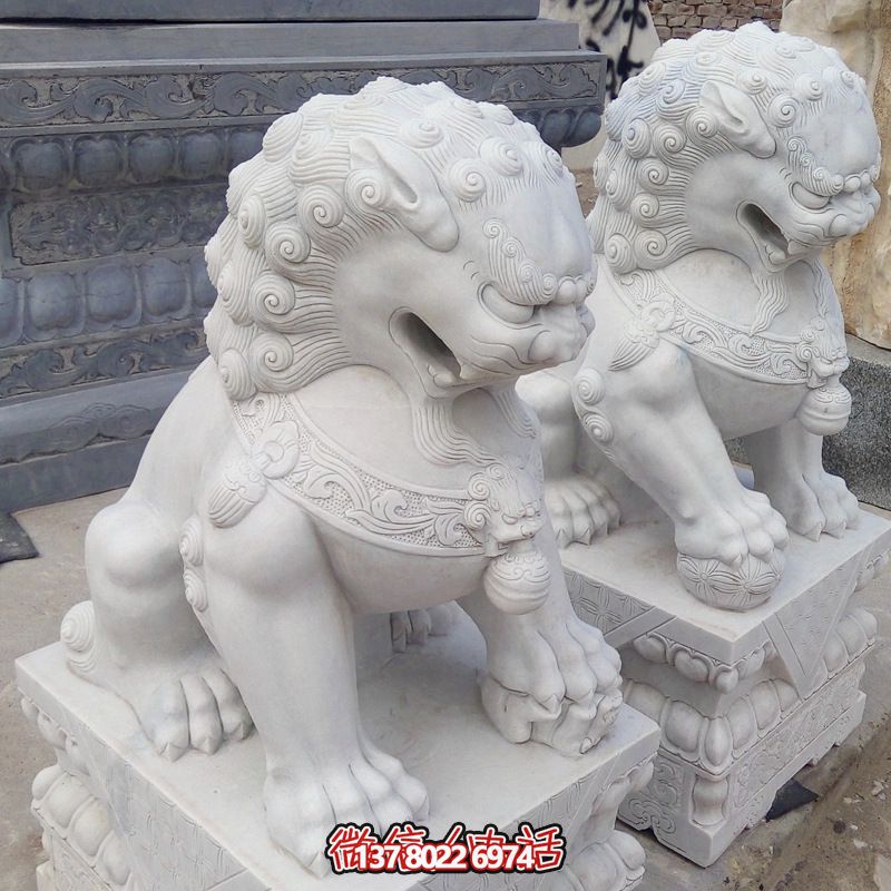 廣場(chǎng)創(chuàng)意漢白玉石雕石獅子雕塑 廣場(chǎng)創(chuàng)意漢白玉石雕石獅子雕塑