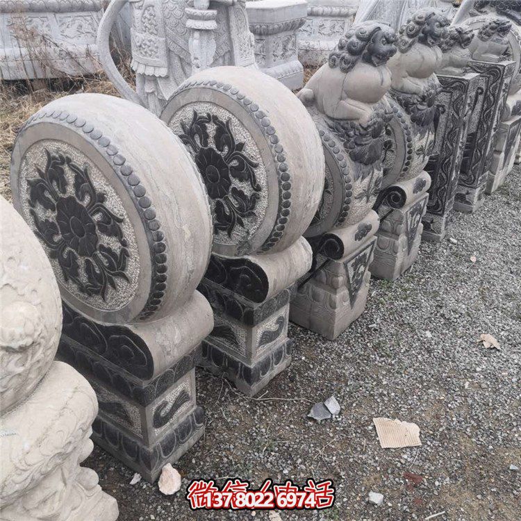 抱鼓石，青石仿古門墩