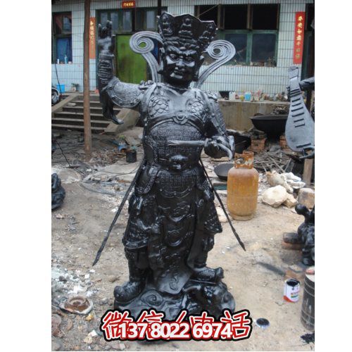 大型寺廟景觀(guān)玻璃鋼彩繪四大天王雕塑