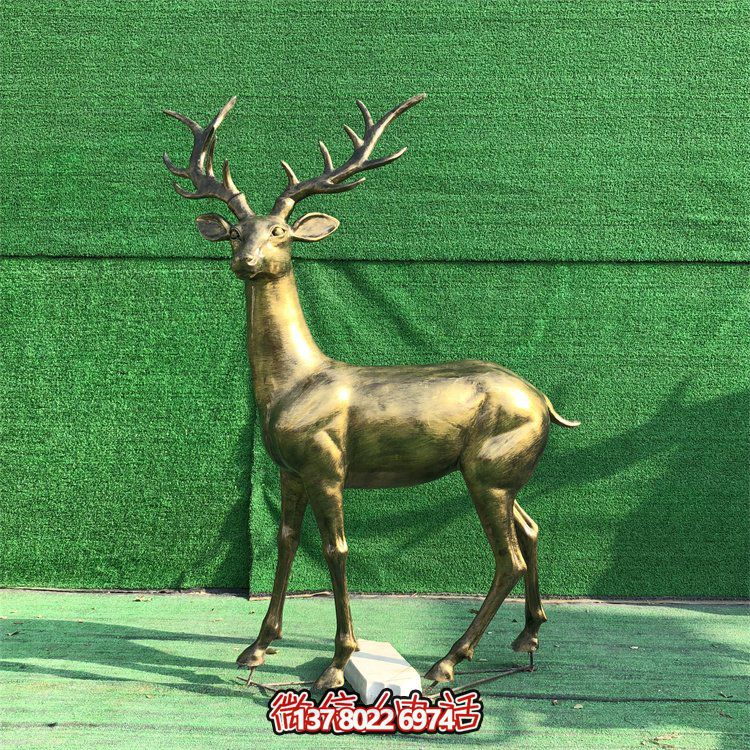 玻璃鋼仿銅鹿，梅花鹿