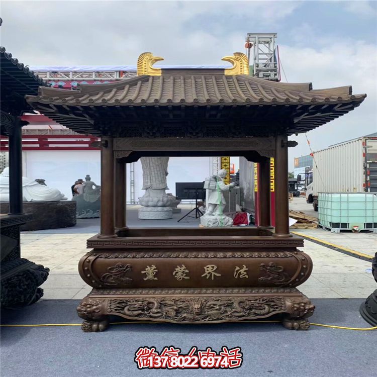 寺院景區(qū)長(zhǎng)形仿古建筑寶蓋香爐 寺院景區(qū)長(zhǎng)形仿古建筑寶蓋香爐