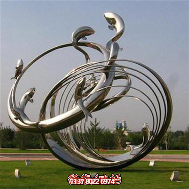 戶(hù)外廣場(chǎng)不銹鋼抽象園林景觀(guān)圓環(huán)擺件